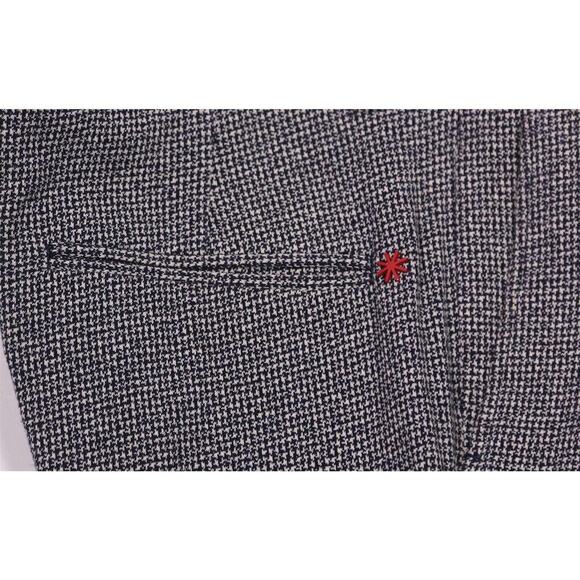 Manuel Ritz Blue/White Knit Woven Cotton Slim Fit Pleated Dress Pants 33x27 - Picture 3 of 9